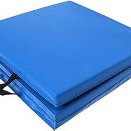 Meri Shopp Tri Fold Folding Exercise Mat Home Gym Waterproof for Balance Trainer Blue-16