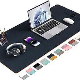 Aothia Double-Sided PU Leather Desk Pad - Non-Slip Large Mouse Pad & Desk Mat for Office, Home - Waterproof, Easy to Clean, Durable Dual-Sided Surface(Dark Blue,36" x 17")-image-29