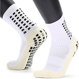 Unisex Athletic Ankle Socks with Anti-Slip Rubber Grip & Thick Cushion – Breathable Cotton Sports Socks for Gym, Running, Badminton, Soccer & Indoor Training (White)-11