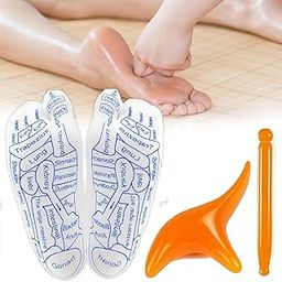 KLIFFOO Reflexology Socks With Trigger Point Massage Tool, Foot Pain Relief and Acupressure Massager for Women, Chart of Both Sole and Instep 1 Pair, Multi-image-97