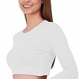 1089 Women's Basic Sexy Solid Round Neck Slim Fit Full Sleeve Crop Top T-Shirt for Women-picture-14