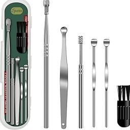 Spera Ear Cleaner Reusable Ear Wax Cleaner Tool Set Spiral Ear Curette Tool Stainless Steel Ear Picks, Ear Cleaning Kit with Storage Box and Cleaning Brush For Kids Women Men-image-107
