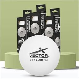 Vector X Club 3 Star Premium ABS Plastic Table Tennis Balls Pack of 3 Pcs.| High Performance TT Balls for Professional Matches and Training | Ideal for Adults & Kids (White) - 1 Box-6