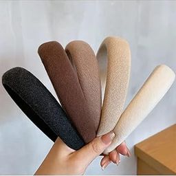 H-STYLE STORE Padded Korean Style Hairbands for Women and Girls, Solid Colours, Pack of 3, Random Colours-16