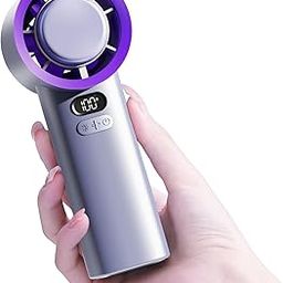 Portable Handheld Turbo Fan,1-100 Speeds Personal Fans, Adjustable Rechargeable Portable Handheld FanBattery Operated, 3600 mAh Mini JetFan, Turbo Fan Ice for Travel, Camping, Outdoor&Indoor(Grey)-image-15