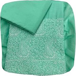 Pure Cotton Chikankari Suit Dress Material, Green, Top, Bottom & Dupatta-picture-33