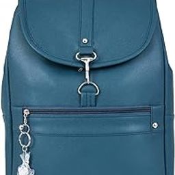 Waterproof Girls PU Leather Backpack/Girls College Bag/Stylish Fashionable & Simple Women Bag. (Peacock)-image-36