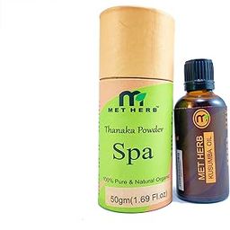 MET HERB Thanaka powder 50G & Kusumba oil 50ml for permanent hair removed product-image-61