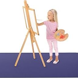MonsterMat Super Jumbo Splat Mat – 60” x 60” Extra Large Waterproof and Washable Protective Mess Mat for Floors and Tables During Arts Crafts Painting Playtime and Mess Play (Navy Blue, 60" x60")-16
