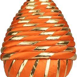 Traditional Handstitch Ready to Wear Shivaji Maharaj Pagdi/Topi/Cap/Turban for Party/Drama and Traditional Function (Orange, Free - Size)-picture-12