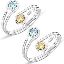 925 Sterling Pure Silver BIS Hallmarked Blue & Yellow Stone Toe Ring Standard Size Toe-Rings For Women Foots Silver Latest Style Toe Ring For Women-image-24