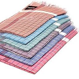 PLUSHCRAFT Cotton Bath Towel | (Set of 6) (Blue, Light red, Green, mud Colour, Sky Blue, Grey) Pure Cotton Towels for Bath | Cotton Towel |-image-53