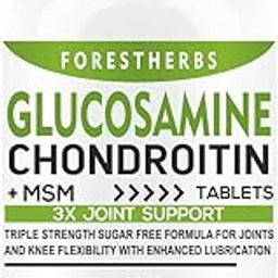 FORESTHERBS Joint Support Supplement With Glucosamine HCL, Boswellia Serrata, Chondroitin, MSM, Vitamin D3, And Hyaluronic Acid Supplements For Knee, Bone, & Muscle Strength-30 Tablet (Pack 1)-92