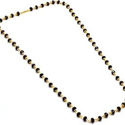 JewarHaat Gold Plated Black Crystal Chain Long Size Daily Use Jewelry for Men Women, Boys Girls, Unisex-image-74