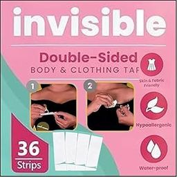 Blessberries Double Sided Tape For Fashion Clothes & Body Tape Women | Strong Multi Use Transparent Clear Fabric & Skin Friendly For All Skin Shades / 36 Strips | Pack Of 2-image-24