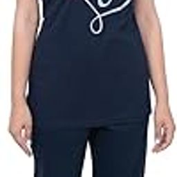 Night Suit with Floral Love Print – Comfortable Soft and Stylish Sleepwear for a Relaxed and Peaceful Night (Navy Blue)-image-40