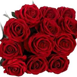 Tia Crafts Premium Flower Artificial Flowers for Home Decoration and Pooja (Red-12)-image-27