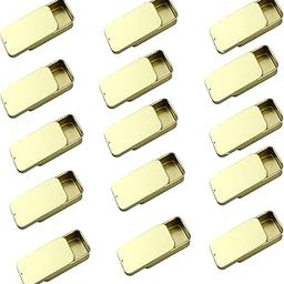 Hunky Dory 24pcs 10gram Gold Aluminium Small Slide Top Tin Lip Balm Rectangular Metal Tins Containers for Solid Perfume Lip Balm, Candies, Jewelry, Crafts Pills, Storage Kit, Cosmetic & Beauty-6