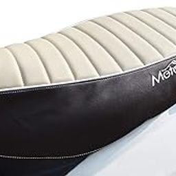 MotoTrance Stripe PU Leather Scooty Seat Cover Compatible with Suzuki Burgman (Beige, Brown)-16