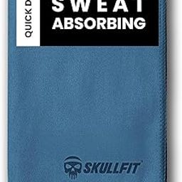 SKULLFIT Microfiber Gym Towel for Men - Quick Dry Super Sweat Absorbent Lightweight Suede Hand Towel - Suitable for Gym Yoga Workout Running Swimming Cricket Travel-200 GSM-60x40 cm (Blue, Small)-image-56