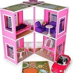 Toyzone Glamour Doll house-44185(Multicolor) Play Set for Girls| Girls Toy | Barbie Doll House | Role Play Set | Doll House with Furniture | Doll House Play Set for Kids-image-14