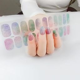 Havilah Nail Sticker 22 Fingers Shiny Onion Powder Starry Waterproof Nail Sticker Model 10-image-48