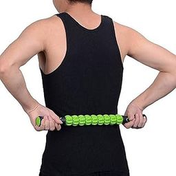 Bodylastics Deep Tissue Massage Roller Stick to Relieve Muscles Soreness, Cramping, Tightness for Legs, Back, Shoulder & Calf - 45cms Long (Green)-image-40