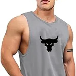 antiloop Men's Printed, Round Neck, Sleeveless T-Shirt for Men, Gym Vest-picture-17