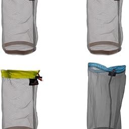 MERISHOPP® 4 Pieces Ultra Light Mesh Stuff Sack Storage Bag Pouch for Tavel Camping |Sporting Goods | Outdoor Sports | Camping & Hiking | Hiking Backpacks-image-14