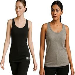 Women's Athletic Tank Top, Racerback Camisole, Pack-2 (in, Alpha, Free Size, Regular, Black-Grey)-image-89