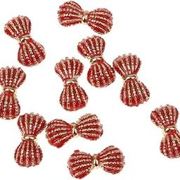 HEAVENGLOW DIY Nail Art 10 Pcs 3D Bling Rhinestone Charm Decorations Red Bow-image-63