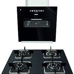 Maplin Combo of NS01 60cm Glass Kitchen Chimney in 60cm & 4 Burner Cooktop Blk-image-91