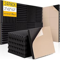 Janeyema Acoustic Foam Panels, Quick Expanding, 12 x 12 x 2 Inch, Self Adhesive Sound Cancellation, 3D Sound Absorbing Treatment, Foam, Noise and Echo Cancellation for-image-45