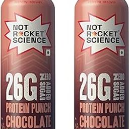 Not Rocket Science Protein Punch Chocolate | 26g Protein Shake | Lactose-Free | Gluten-Free | Zero Added Sugar | With 280 mg of KSM-66 Ashwagandha | High Calcium | Low Fat | 280ml Each – Pack of 2-image-2