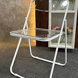 Creative Acrylic Foldable Chair | Folding Chair for Home, Office, Living Room, Waiting Room, Camping, Outdoor, Guest Room, Garden, School, Indoor, Restaurant (Pack of 1)(White)-image-56