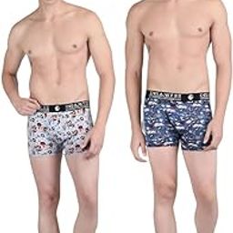 Men's Extra Thin Elastic Nylon Underwear Long Comfortable Breathable Comfort Boxer Brief All Over Printed Design-16