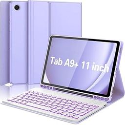 Keyboard Case for Samsung Galaxy Tab A9 Plus 5G 11 inch 2023 (SM-X210/X216/X218), Backlit Purple-image-50