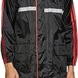 Amazon Brand - Symactive Men Polyester Water Resistant Long Long Length Rain Coat (Black, X-Large)-picture-14