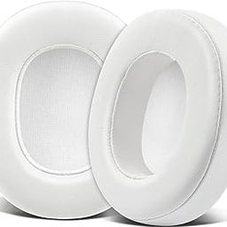 SOULWIT Replacement Earpads for Skullcandy Hesh 3/ANC/Evo & Crusher Wireless/ANC/Evo & Venue ANC Over-Ear Headphones, Ear Pads Cushions with Soft Protein Leather, Noise Isolation Foam - White-7