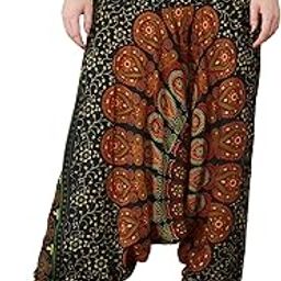 DIAMO Men Women Yoga Pant, Trouser Baggy Hippie Boho Gypsy, Wide Leg Loose Fit, Aladdin Style Pants, Casual Harem Pants Lounge Wear Multicolor Size 26 to 44 inches (Free Size)-image-19