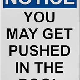 OSHA Warning You May Get Pushed In The Pool Sign, 8.5 x 11 in" OSHA Compliant Swimming Pool Sign, Weatherproof Plastic, UV resistant & Easy-to-Read Signage-image-55