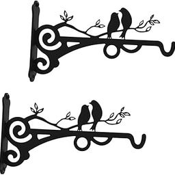 POPETPOP Wall-Mounted Iron Flowerpot Hook for Hanging Plants 2PCS Decorative Brackets Heavy Duty Support for Garden Balcony and Patio-image-59