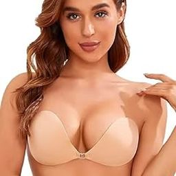 Strapless Push-Up Wire-Free Sticky Bra | Invisible, Comfortable Cotton Bra for Women & Girls | Perfect for Backless, Strapless, and Low-Cut Outfits (Free-Size) Multicolour-32