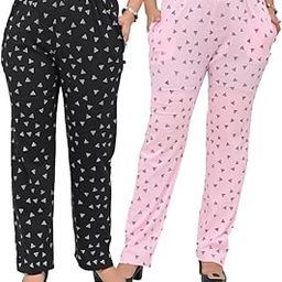 Women’s Cotton Triangle Printed Pyjama/Lower/Women’s Track Pant/Lounge Pants Combo Pack of 2-image-46