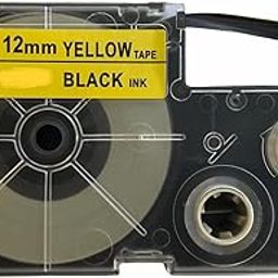 LIVYU LIFE 12mm Label Printer Tape Compatible Label Tape Replacement for Casio KL-120, KL-60, KL-820, KL-7400, KL-G2, KL-HD1 Ez Label Maker, (Black Ink on Yellow Tape -12 mm x 8m-1 Pcs)-17