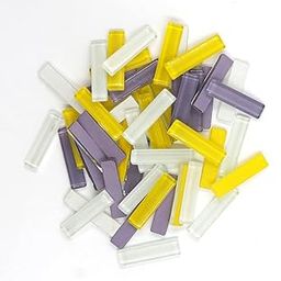 Sweven Art Mosaic Tiles, 10x40mm Size Pipes, 5mm Thick, Lilac, Yellow & White (Pack of 200Gms)-image-40