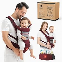 RABAO 6-in-1 Ergonomic Baby Carrier with Hip Seat | Breathable & Adjustable | Baby Carry Bag for 0-24 Months | Back Support | Travel-Friendly Baby Holder | Baby Carrier for 0 to 3 Year-5