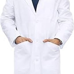 Professional Lab Coat for Men, Full Sleeve Cotton Blend Long Medical Coat (White/Black) (XS-4XL)-image-49