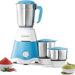 Longway Supreme Dlx Mixer Grinder with 3 Jars for Mixing, Grinding, Juicing | 2 Years Warranty (White & Blue, 750 W)-image-76