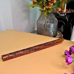 Wooden Musical Flute (33x2.5x2) cm - Brown Colour - Basuri, Flute - Lord Krishna - Temple/Religious Space-image-99